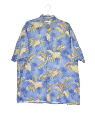 Hawaii gold and blue palms shirt - XL