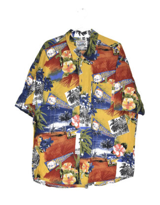 Hawaii Hollywood design print colorful shirt - XXL