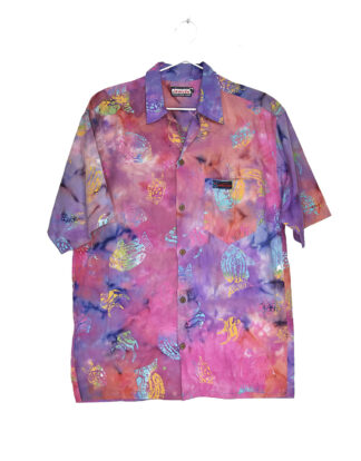 Hawaii tie dye fish print colorful shirt - L