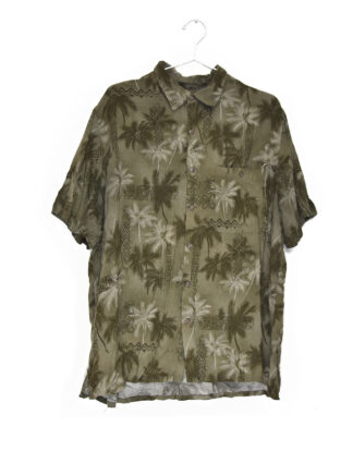 Hawaii dark green palms design shirt