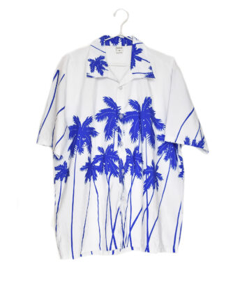 Hawaii blue palms white shirt - XL
