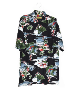 Hawaii beach and flowers black shirt - 39/40