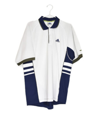 Adidas white and blue polo t-shirt - L