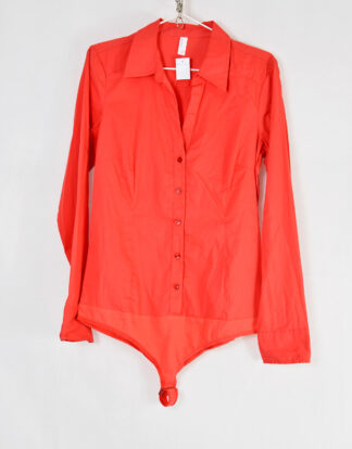 Vero moda red shirt body suit with buttons and collar - L