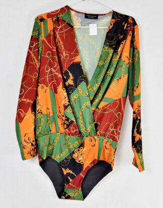 Zara vintage colorful design red and green body suit - L