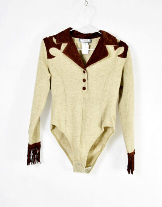 Onix sand and brown vintage body suit - M