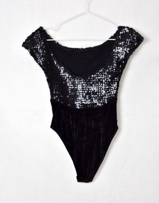 Cristina Gavioli sparkle glitter black body suit - M