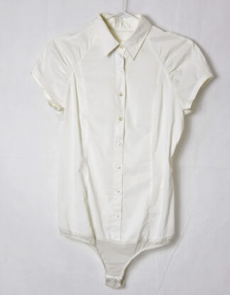 White shirt style body suit - M