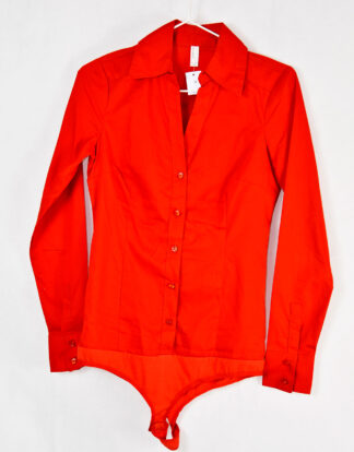 Vero moda bright red shirt style long sleeves body suit - XS