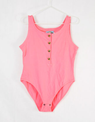 Salmon red body suit with buttons - M