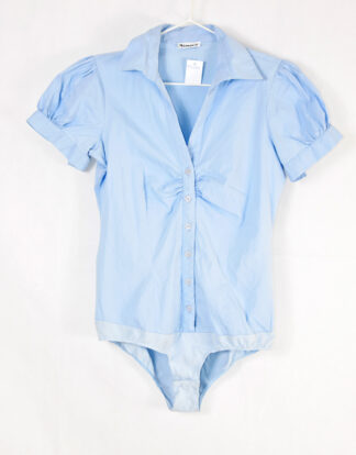 Tamaris light blue shirt style body suit - S