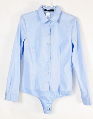 Hallhuber light blue shirt style body suit long sleeves - S