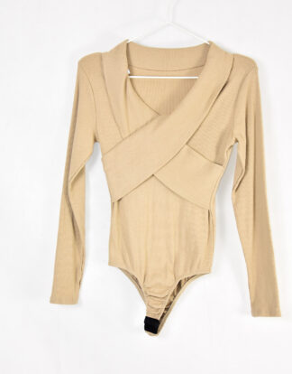 Sand color long sleeves body suit - S