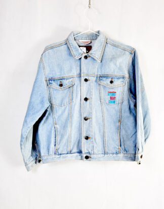 Stefanel light blue embrodery on front denim jacket - L