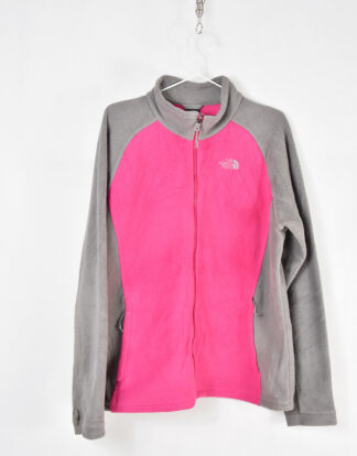 The North Face pink and grey classic zipped fleece jacket - XL