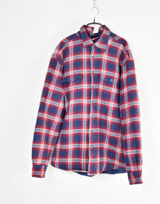 Padded flannel jacket checkered red blue and white - L