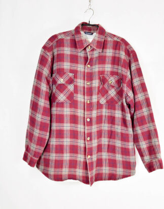 Padded flannel jacket checkered red and white - L