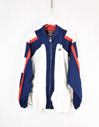 Adidas vintage classic white blue and red sport jacket - M