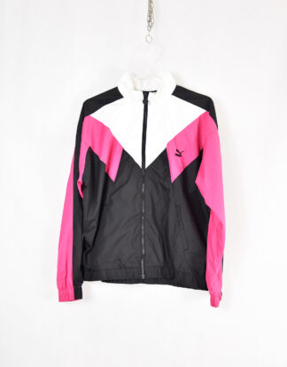 Puma black pink and white sport jacket - M