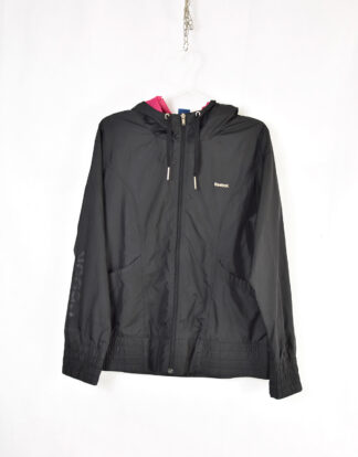 Reebok black sport jacket pink interior - L