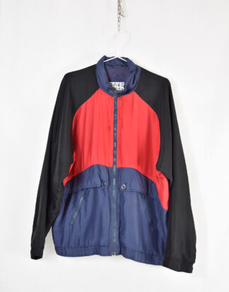 Vintage black red and blue sport jacket - M