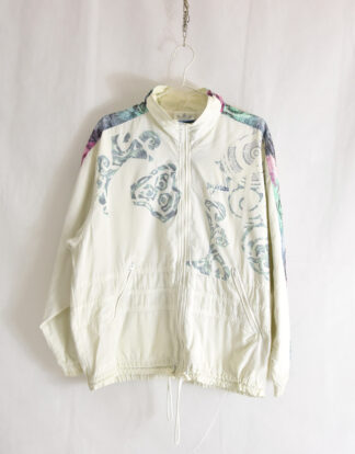 Adidas cream pastel colors retro print sport jacket - 36