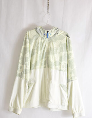 Cream and light green abstract print sport jacket - L