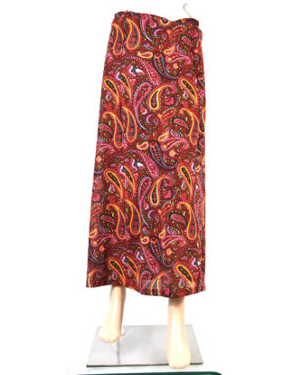 Vintage shapes red tones print ladies skirt