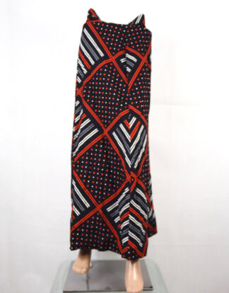 Retro lines and circle shapes design ladies skirt