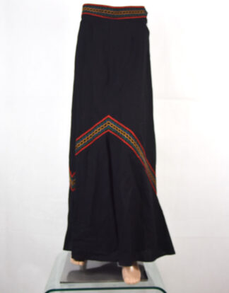 Vintage black skirt with small red and green lines ladies skirt