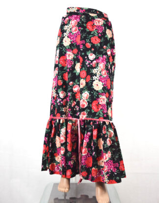 Vintage colorful flowers print ladies skirt