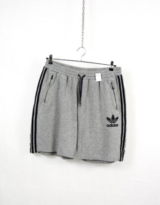 Adidas grey black logo and stripes sweat shorts - XL