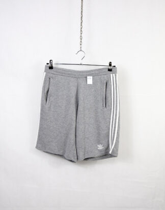 Adidas retro grey with white stripes sweat shorts - M