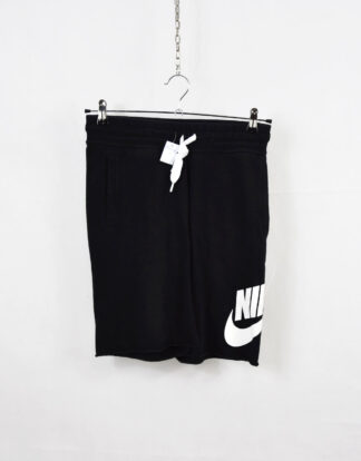 Nike big white logo black sweat shorts - S