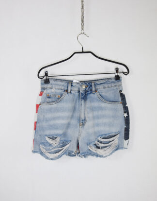 Distressed denim shorts USA flag - 38