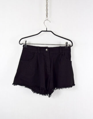 Distressed black denim shorts - M