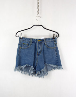 Distressed blue denim shorts - M
