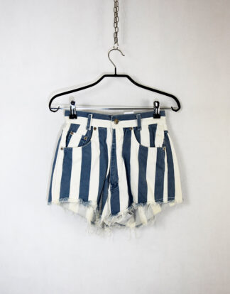 Diesel white and blue vertical lines denim shorts - 27