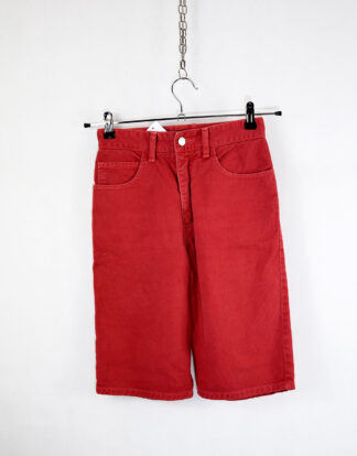 Red long denim shorts - 38