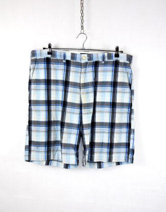 Retro men shorts checkered blue and black lines - 40