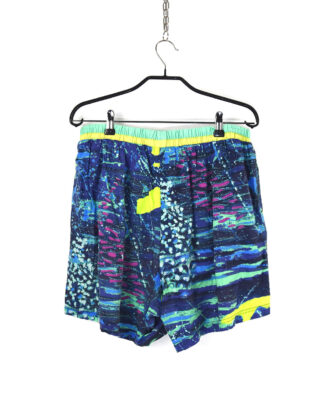 Vintage inksplatter colorful print shorts