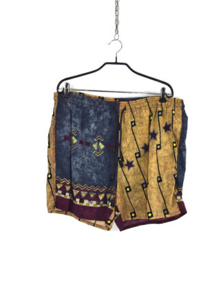 Vintage earth colors abstract print shorts - L