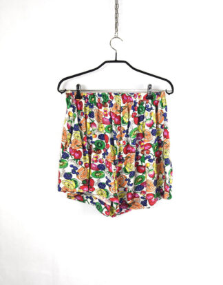 Vintage colorfull fruits print shorts