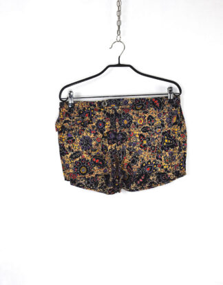 Vintage abstract brown and black print shorts