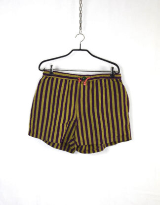 Vintage vertical lines olive and dark shorts