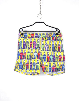 Coca cola vintage mini print yellow shorts