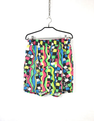 Retro 80's colorfull shapes design shorts