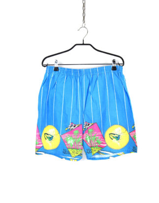 Retro 80's print blue shorts