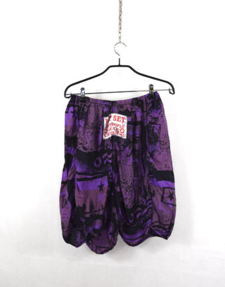 Vintage purple and black print shorts