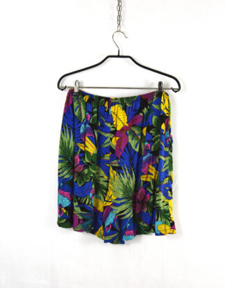 Vintage leaves plants beach printed shorts